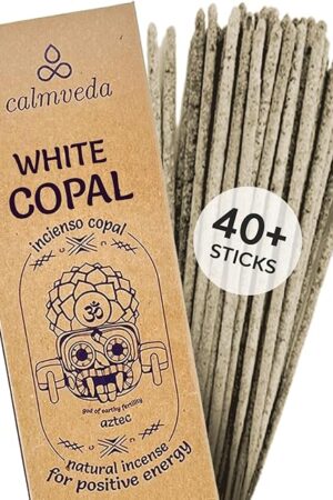 White Copal Incense Sticks Mexico - (40+ Sticks) Thick, Natural Resin Incense & Clean Charcoal Free Made from Upcycled Flowers | Sweet Smelling Spiritual Incense for Purification (Incienso De Copal)…