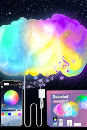 Cloud LED Lights for Bedroom - Aesthetic Mood Light, Music Sync App Control Wall Light, 3D Ceiling Lamp Color Changing Strip Lights, Cool Stuff for Kids Room Decor, Cool lights for Room Decorations