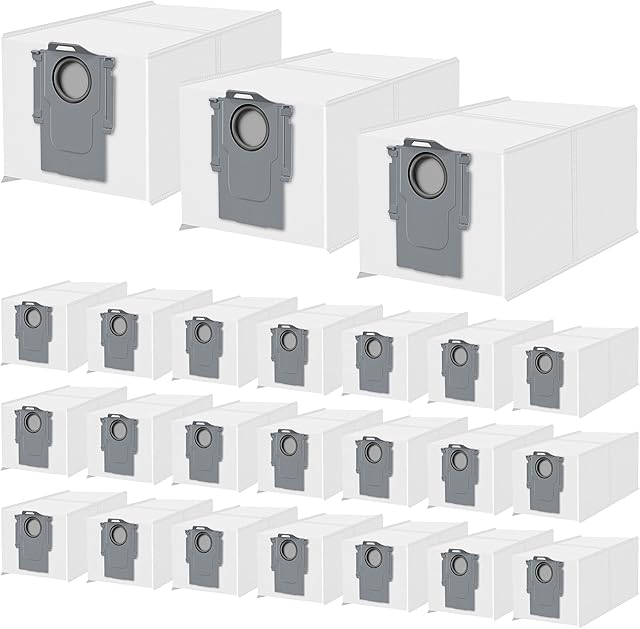24 Pack Qrevo Dust Bags for Roborock QV 35A/Saros 10R/Qrevo S/Qrevo Pro/Qrevo Plus/Qrevo Master/Qrevo Slim/Qrevo Curv/Qrevo Edge/S8 MaxV Ultra Robot Vacuum, 3L Large Capacity Replacement Dust Bag