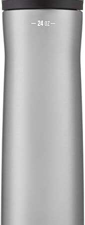 Contigo Cortland Chill 2.0 Vacuum-Insulated Stainless Steel Water Bottle Spill-Proof Sip Technology Interchangeable Lid 24oz Steel/Licorice Perfect for Fitness Travel Everyday Use