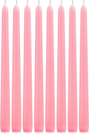 12 Pack Pink Taper Candles - Taper Candles 10 Inch Dripless, Smokeless & Unscented - 8 Hours Long Burning - Tall Candlesticks - Ideal for Weddings, Dinner Parties, Home Decor, Birthday Party
