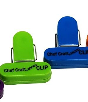 Chef Craft Select Plastic Micro Bag Clips, 4 Piece Set, Purple/Orange/Green/Blue