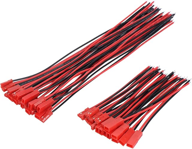 EBOOT 20 Pairs 22AWG JST Connector 2 Pin Male and Female Connector Wire Cable for LED Strip Lights 4" 6"