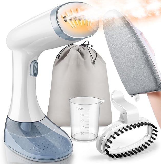 30S Fast Heat-up Remove Wrinkles Steamer for Clothes, 1350W Handheld Clothes Steamers for Home Curtains Clothes, Garment Steamers with 380ML Detachable Water Tank and Heat Insulation Gloves