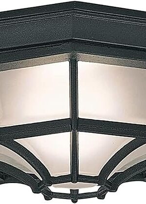 Designers Fountain 2067-BK Builder Cast Outdoor Flush Mount Ceiling Light, 10.5 in W, Black