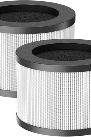 2 Pack BW302 HEPA Air Filter Compatible with LUNINO BW302 Air Purifier Filter Replacement 3 Stage Filtration For Pet Dander, Odor, Dust, Smoke For LUNINO Home Large Room up to 1200ft²