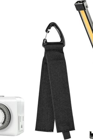 ALORAIR Accessories Package, Indoor Mechanical Light Timer+ Portable LED Work Light + Extension Cord Organizer