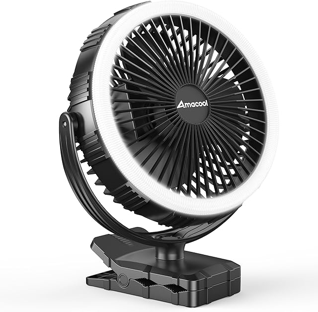 AMACOOL Camping Fan 8 inch Portable Fan with Clip on
