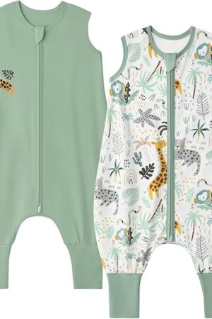 Yoofoss Toddler Sleep Sack With Feet 24-36 Months 100% Organic Cotton Baby Sleep Sack with Legs Toddler Wearable Blanket with 2-Way Zipper