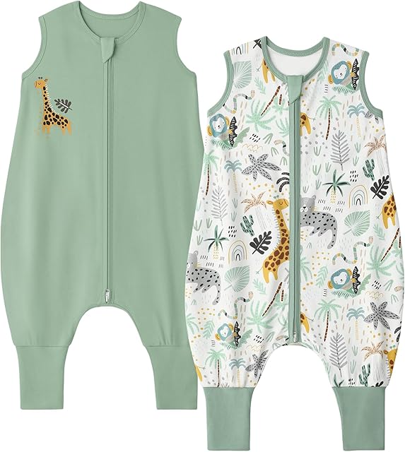 Yoofoss Toddler Sleep Sack With Feet 24-36 Months 100% Organic Cotton Baby Sleep Sack with Legs Toddler Wearable Blanket with 2-Way Zipper