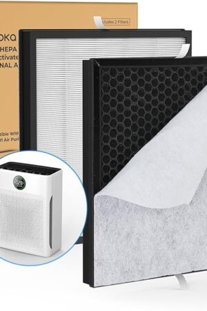 2 Pack MOOKA PR1 Genuine Air Purifier Replacement Filter, H13 True HEPA Air Purifiers for Home Large Room up to 2200sq.ft, with Washable Pre Filter, Removes Pollen Dander Smoke Pet Hair Dust