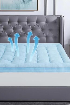 BEDELITE Cooling Mattress Topper Twin Size for Hot Sleepers, Soft Pillow Top Mattress Pad, Fits 8"-21" Deep Pocket