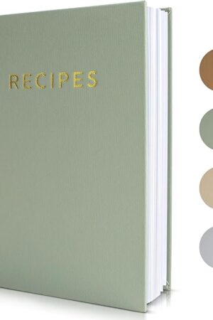 ZICOTO Aesthetic Blank Recipe Book with Waterproof Cover - The Perfect Recipe Notebook To Write In Your Own Recipes - Beautiful Blank Cookbook to Organize Your Recipes