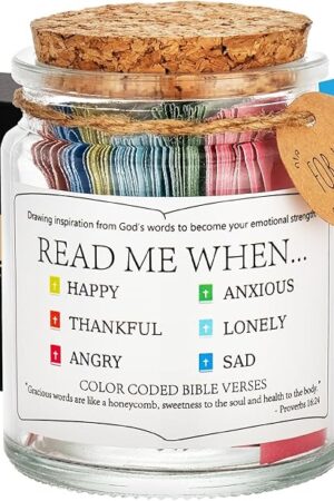 Bible Verse Jar, Prayer Hope Scripture Holy Bible Verses Jar, Birthday Graduation Gifts, Baptism Fathers Day Christmas Christian Religious Gifts for Dad Teacher Women Men Mom Friends
