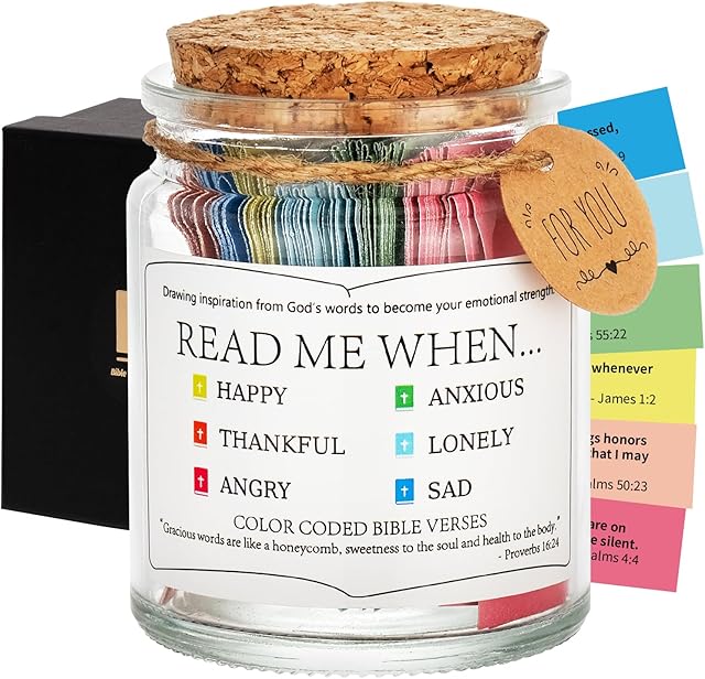 Bible Verse Jar, Prayer Hope Scripture Holy Bible Verses Jar, Birthday Graduation Gifts, Baptism Fathers Day Christmas Christian Religious Gifts for Dad Teacher Women Men Mom Friends
