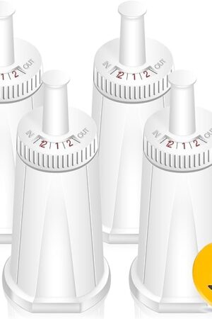 4 Pack Replacement Water Filter for Breville Barista Touch Espresso Machine BES880, Barista Pro BES878, Oracle Touch BES990, Oracle BES980 & Dual Boiler BES920 Bambino ClaroSwiss，#BES008WHT0NUC1