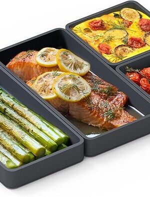 Cheat Sheets - Original Silicone Sheet Pan Dividers For Cooking & Meal Prep - Non Stick Silicone Tray Baking Set, Oven Safe & Freezer-Friendly - 4 Cheat Sheets Baking Trays