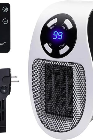Wall Space Heater 450W Remote Portable Electric Heater with Programmable Adjustable Thermostat, Overheat Protection, Precise LED Display, ETL Certification Safe Heater for Office Dorm Room