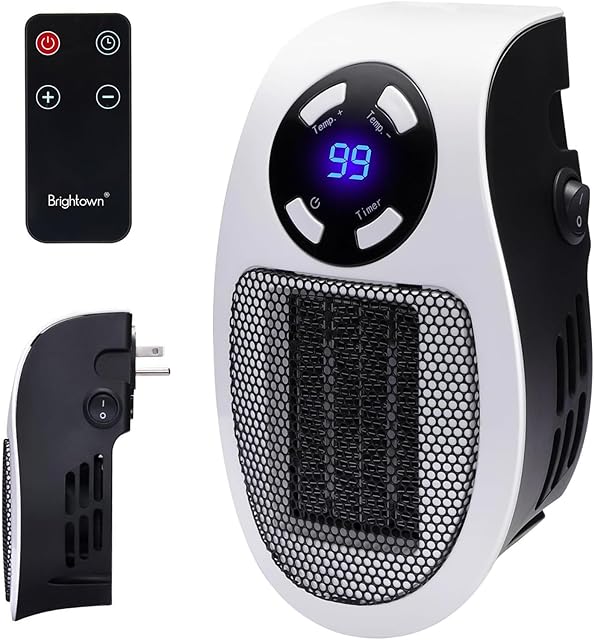 Wall Space Heater 450W Remote Portable Electric Heater with Programmable Adjustable Thermostat, Overheat Protection, Precise LED Display, ETL Certification Safe Heater for Office Dorm Room