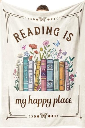 Book Lovers Gifts, Reading Blanket Gifts for Book Lovers, Unique Bookish Presents for Reader Bookworm on Birthday Christmas Soft Flannel Throw Blanket 60"x50"