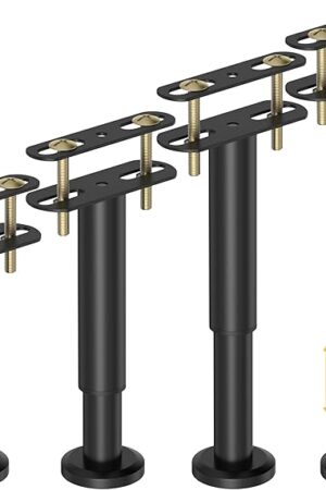 4 Pcs Adjustable Height Bed Support Legs 7.08-12.6 inch, Bed Frame Center Support Legs for Bed Frame/Bed Center Slat/Furniture, Heavy Duty Metal Bed Replacement Legs Bed Slats Support Legs