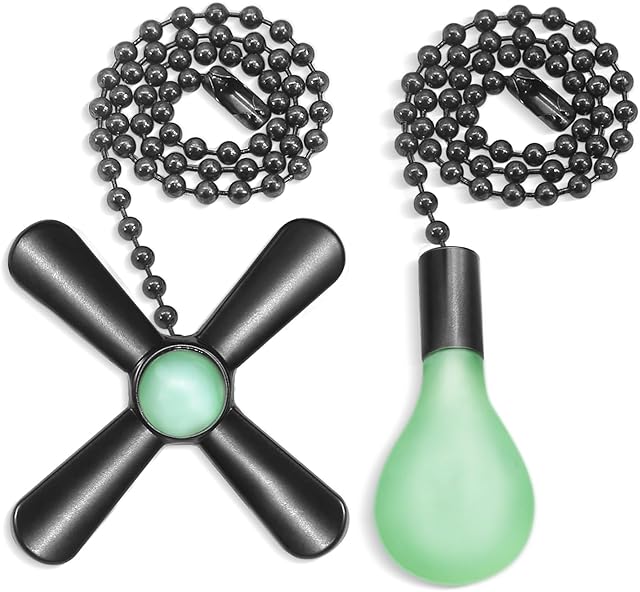 Black Ceiling Fan Pull Chain Set