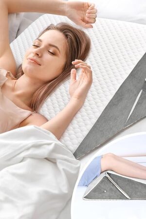 COOLBEBE Bed Wedge Pillow for Sleeping, Adjustable Folding Wedge Pillow for Snoring and After Surgery - 9 & 11 Inch, Elevated Triangle Wedge for Back Pain Relief, Acid Reflux, Leg Support
