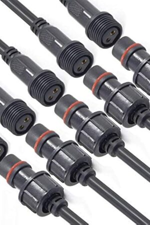 Waterproof Connectors 2 Wire,16AWG Male Female Plug LED Connector with 2Pin Waterproof Connectors,IP68 20CM Extension Cable for Car, Truck, Boat,Indoor/Outdoor LED Strip Lights,(5Pairs)