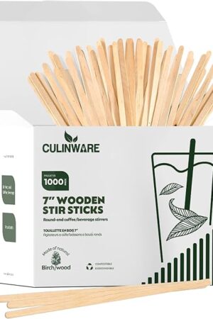 Birch Wood Coffee/Beverage Stirrers 7" (1000 pack) Eco-Friendly Great For Your Coffee Nook.