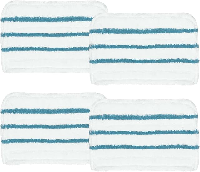 4 Packs Replacement Mop Pads Compatible with Black & Decker Steam Mop SM1600 SM1610 SMP20 Series HSMC1361SGP BDH1855SM, Microfiber Reusable Washable Mop Pads for Floor Cleaning
