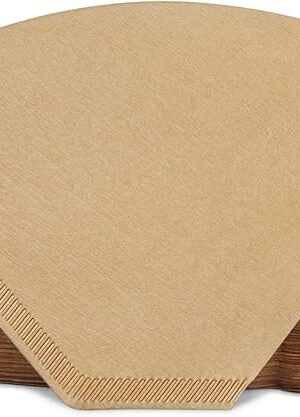 #4 Cone Coffee Filters,4 Coffee Filters Paper fits for Pour Over and Drip Coffee Maker, 8-12 Cup,Natural Unbleached,Chlorine Free (100)