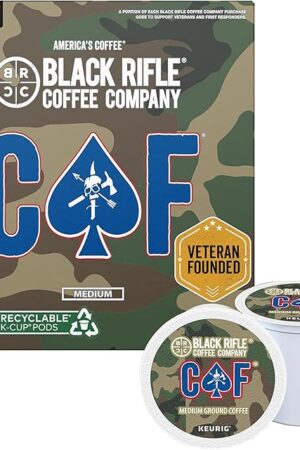 Black Rifle Coffee Company Medium Roast K Cups - Single Serve K Cups Coffee Pods - Kcup Pods Compatible with 1.0 & 2.0 - Made from Pure Arabica Beans (CAF, 32 Count)