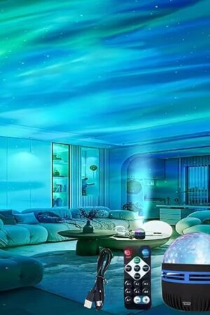 2-in-1 Northern Lights & Waves Projector, Aurora Northern Lights Projector, 14 Light Effects, Bedroom, Party, LED Color Changing Light for Home Decoration (1pc)