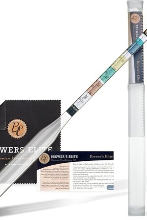 Brewer's Elite Hydrometer - for Home Brew Beer, Wine, Mead and Kombucha - Deluxe Triple Scale Set, Hardcase and Cloth - Specific Gravity ABV Tester