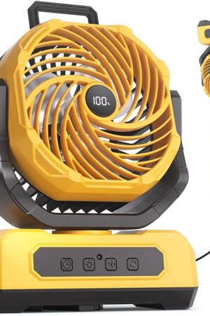 30000mAh Portable Camping Fan with RGB Lantern, Rechargeable Battery Powered Oscillating with 4 Wind Speeds LED Display, Remote Control Timer Tent Beach Cordless USB Fans for Travel Home Outdoor