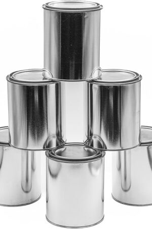 6 Pack Quart Paint Cans with Lids, Made in The USA with T5 Hardened US Steel, Empty, Unlined, 90 lb. CWT, Storage Containers, Multipurpose, Solvents, Arts, Crafts, DIY Projects, Garage Organization
