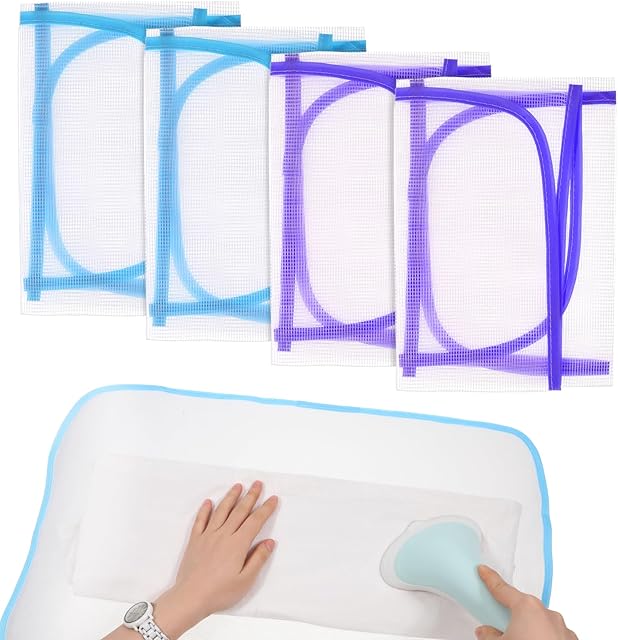 4 Pack Pressing Cloth for Ironing, Ironing Cloth to Protect Clothes Protective Ironings Pressing Pad Scorch Mesh Clothes Scorch-Saving Mat Boards Insulation Pad for Fabric Protector Tool