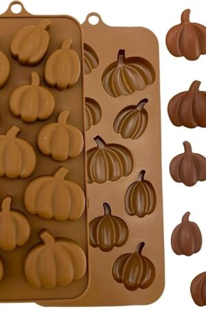 1 Piece Pumpkin Silicone Chocolate Molds Different Shape Pumpkin 3D Chocolate Candy Moulds for Halloween, Thanksgiving Day