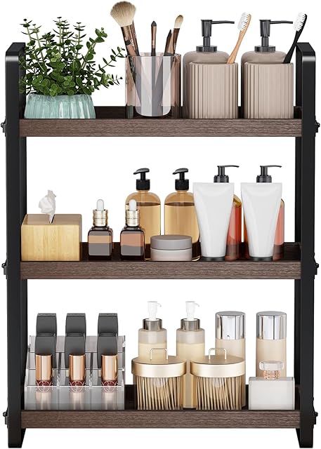 3 Tier Bathroom Counter Organizer Sink Caddy Counter Shelf Brown