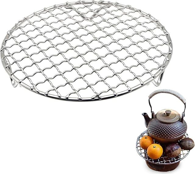 6.5-Inch Round Cooling Rack, 201 Stainless Steel Wire Rack for Baking Sheet, Versatile Cooking Rack and Steamer Rack with 24mm Legs, Ideal Cookie Drying Racks for Baking and BBQ