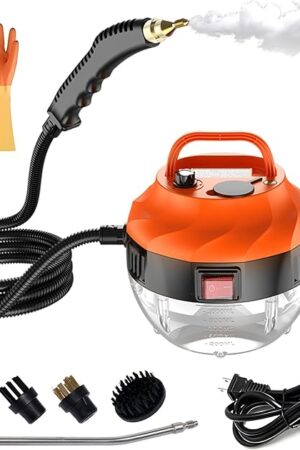 2500W Steam Cleaner for Home, High Pressure Handheld Steam Cleaner with 10FT Cords and 6-gears Adjustable, Portable Steamer for Cleaning Car Upholstery Tile Grout Home