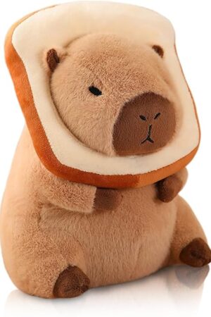12 Inch Cute Capybara Plush Kawaii Soft Capybara Plush Doll Pillow with Bread Capybara Stuffed Aniamls Toys for Girls Kids Adults Birthdays Valentines Gift (Capybara Plush for Kids)