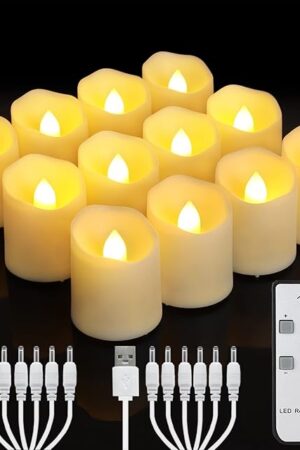 Votive Candles LED Tea Lights Candles 12pcs Fake Candle Warm White Light