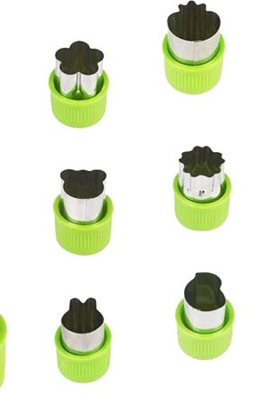 Cookie Cutter Sets for Kids, LetGoShop 12 Shapes Biscuit Cutters Baking Mold with Safty Handle and 10 Cartoon Food Fork, Stainless Steel Mini Vegetables and Fruits Cutters for Kids Lunch