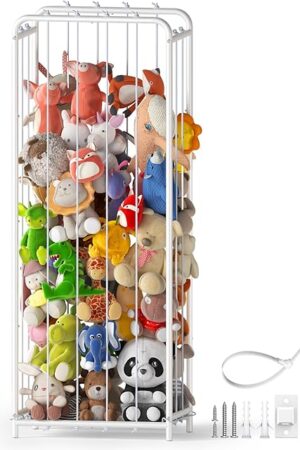 All Metal Stuffed Animal Storage, Never Fall Apart Stuffed Animal Zoo, Extra Large Stuffed Animal Holder - Sturdy Metal Plush Toy Organizer Perfect for Boys Girls Nursery Play Room Kidsroom