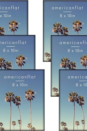 Americanflat Front Loading 8x10 Picture Frame with Shatter-Resistant Glass - Set of 6 - Metropolitan Collection - Photo Frame for Tabletop and Wall Display - Black
