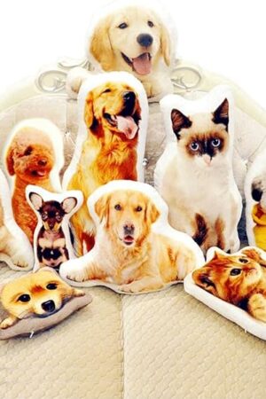 Custom Pet Pillow - Duplex Printing Shape Photo Pillow with Pet, Idol, Face, Throw Pillow - Personalized Photo Gifts for Christmas/Mother's/Father's Day (16inches)