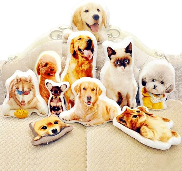 Custom Pet Pillow - Duplex Printing Shape Photo Pillow with Pet, Idol, Face, Throw Pillow - Personalized Photo Gifts for Christmas/Mother's/Father's Day (16inches)