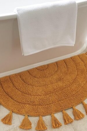 Boho Rug Half Circle 100% Cotton Mat Crochet Rug Bath/Bedroom