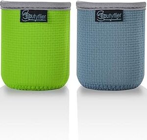 Beautyflier Pack of 4 Anti-Slip Embossed Neoprene Bottle Insulator Sleeve Thick Collapsible Drink Can Sleeve Cover For Camping Party (7.5oz)